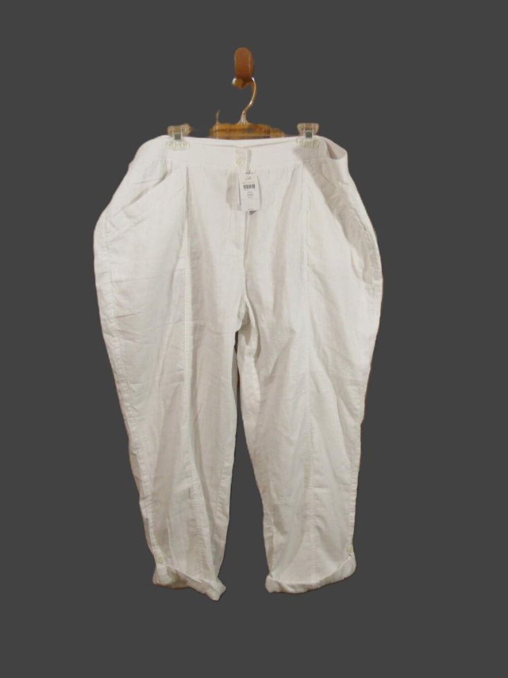 NWT J. Jill White Pants Cotton Strech Waistband Ankle Crop Pockets Size 24W